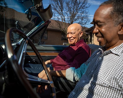caregiver driving a resident